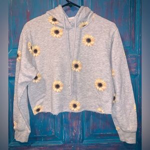 No Boundaries Cropped Sunflower Hoodie